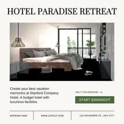 White Minimalist Hotel Promotion Instagram Post