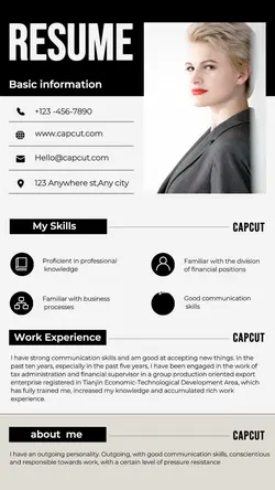 Business Resume Work Experience Modern