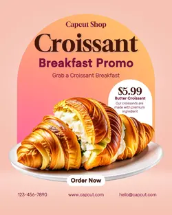 Food Croissant Breakfast Promotion Instagram Portrait