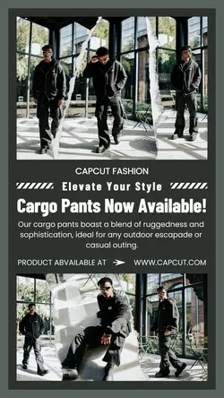 Fashion Cargo Pants Display Instagram Story