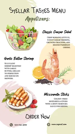 Food Product Menu List Insagram Story