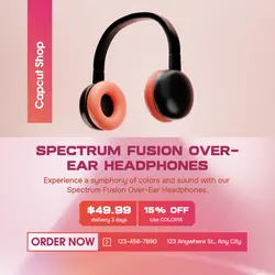 Electronic Purple Headphones Promotion Instagram Post