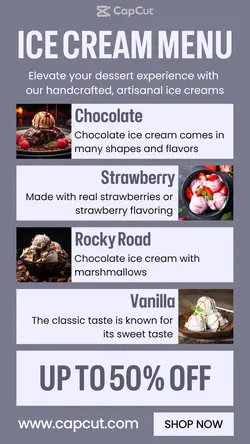 Ice Cream Menu Promotion Instagram Story