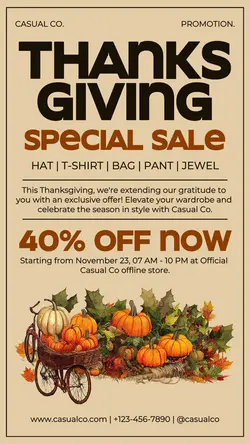 Thanksgiving Promotion Sale Instagram Story