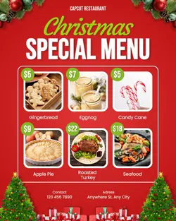 Christmas Special Restaurant Menu