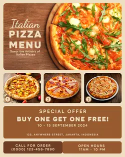 italian pizza menu instagram post