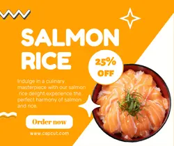 Salmon rice food promotion facebook post