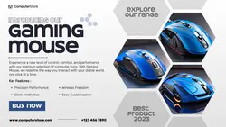 Electronic Computer Mouse Product Display Banner