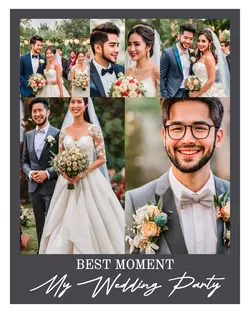 Non - Marketing Best Moment Wedding Photo Collage