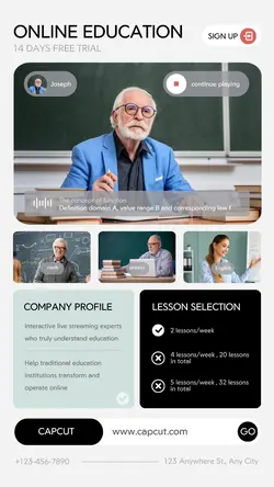Entertainment Online Education Display Minimalist