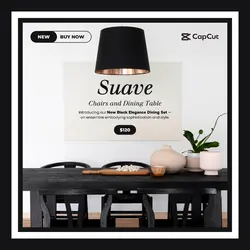 Elegant Black Chairs and Dining Table Furniture