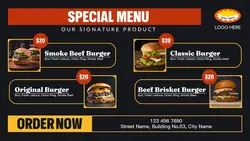 Special Food Burger Menu Promo Twitter Post