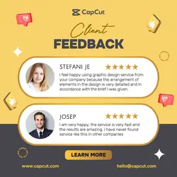 Client feedback template instagram post yellow black
