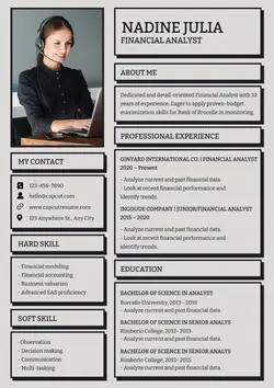Analyst Busines Resume Modern