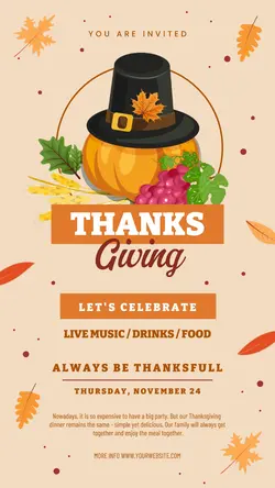 Thanksgiving Charity Dinner Instagram Story