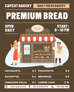Bakery Shop Menu Promotion Instagram Portrait