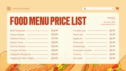Food Product Price List Twitter Post