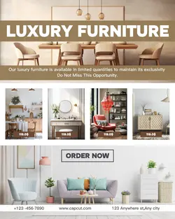 Luxury furniture business template design for Instagram Portrait