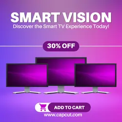 E-commerce Electronics Smart TV Product Display Purple