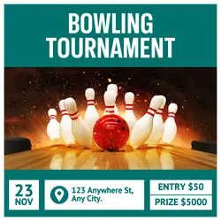 Bowling Tournament Introduction Instagram Post