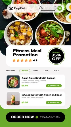 Fitness Meal Promotion UI Style Story