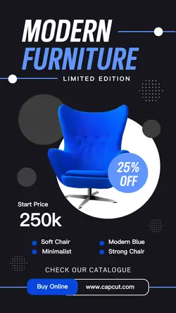 Promo Blue Chair Modern Instagram Story