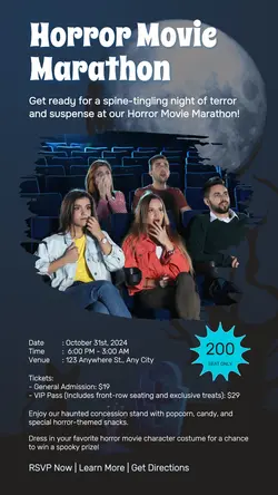Halloween Movie Marathon Event Instagram Story