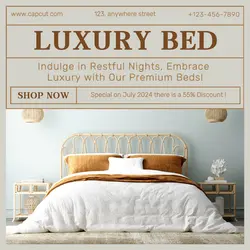 luxury bed promotion instagram post