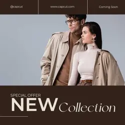 brown and beige minimalist new collection instagram post