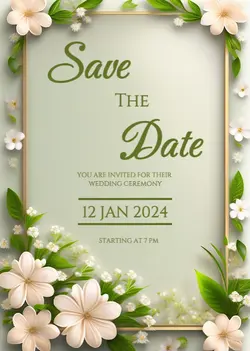 Invittion Wedding Vintage Green Style