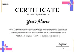 non-marketing certificate of appreciation