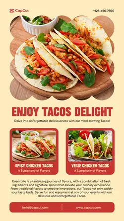 Food Tacos Delight Product Display Instagram Story