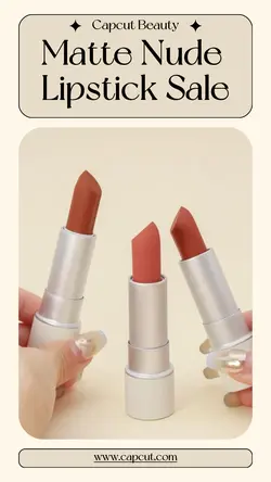 White Cream Minimalist Lipstick Matte Nude Sale Product Display Instagram Story