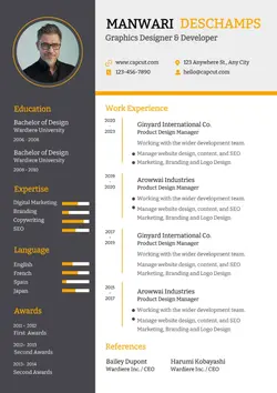 Business Resume Graphics Designer