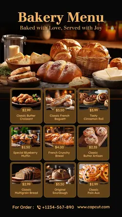 Food & Beverage Bakery Menu Instagram Story