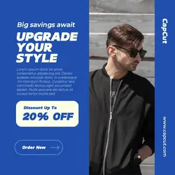 Blue Minimalist Jacket Promotion Instagram Post