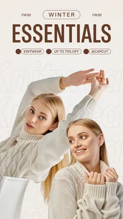 Minimal Knitwear Fashion Product Display Story