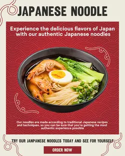 Red Japanese Noodle Promotion Instagram Post