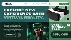 Green Modern UI Virtual Reality Cyber Monday Sale Website