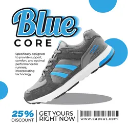 Sport Shoes Fashion Instagram Post Blue Minimalist