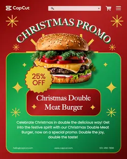 Christmas Red Green Burger Food Beverage Promotion Instagram Potrait