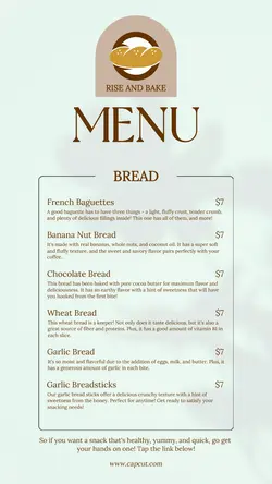 Food bakery Menu Instagram Story