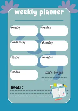 Non-marketing planner and schedule simple
