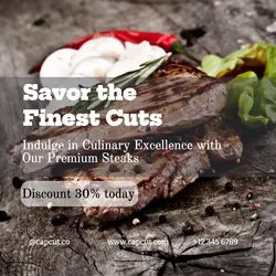 Food and Beverage Steaks Instagram Post Meat