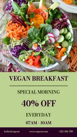 Vegan Breakfast Food Instagram Story Post