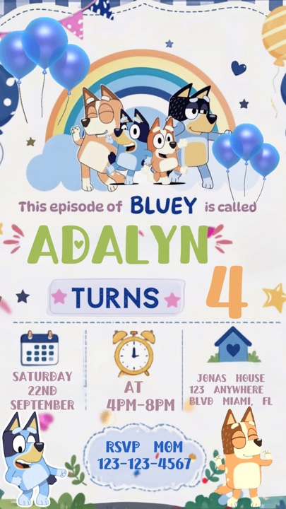 Invitation Bluey 