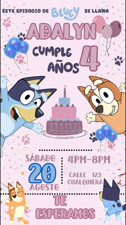 Invitación de Bluey 