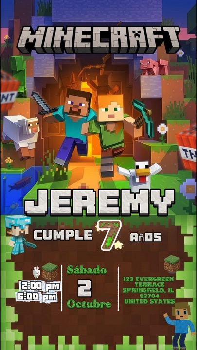 Convite Minecraft 